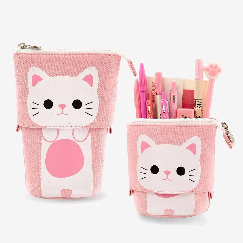 Pink Cat Sliding Pencil Case - PushCases ™