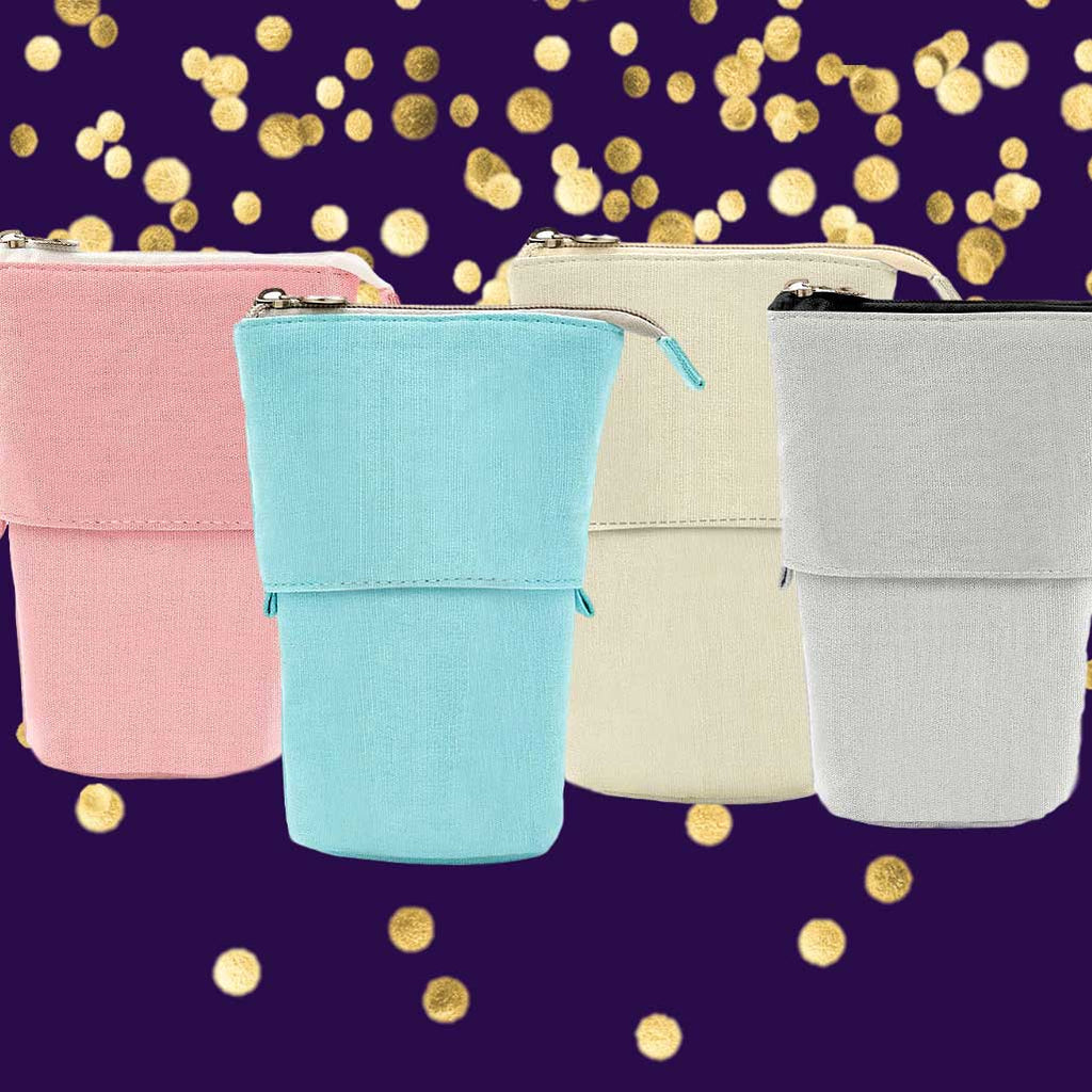 Plain Design Sliding Pencil Cases, 4 pack set, made by PushCases